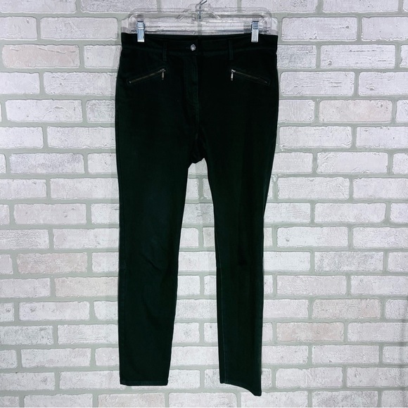 J. McLaughlin Baxter Zip Ankle Dark Green Skinny Jeans Size 6 - Picture 1 of 8